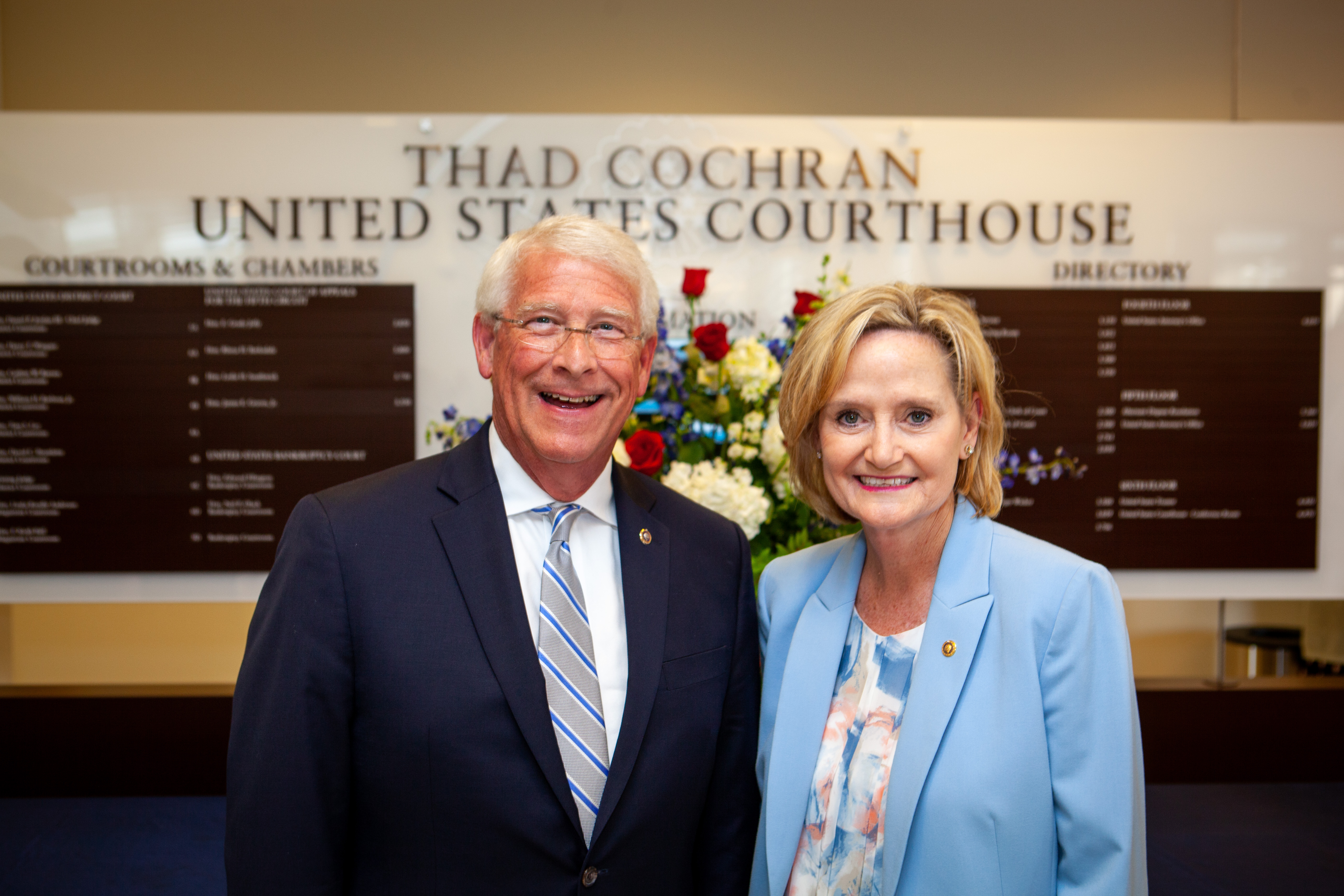 Sens. Wicker and Hyde-Smith at Thad Cochran U.S. Courthouse naming ceremony last August