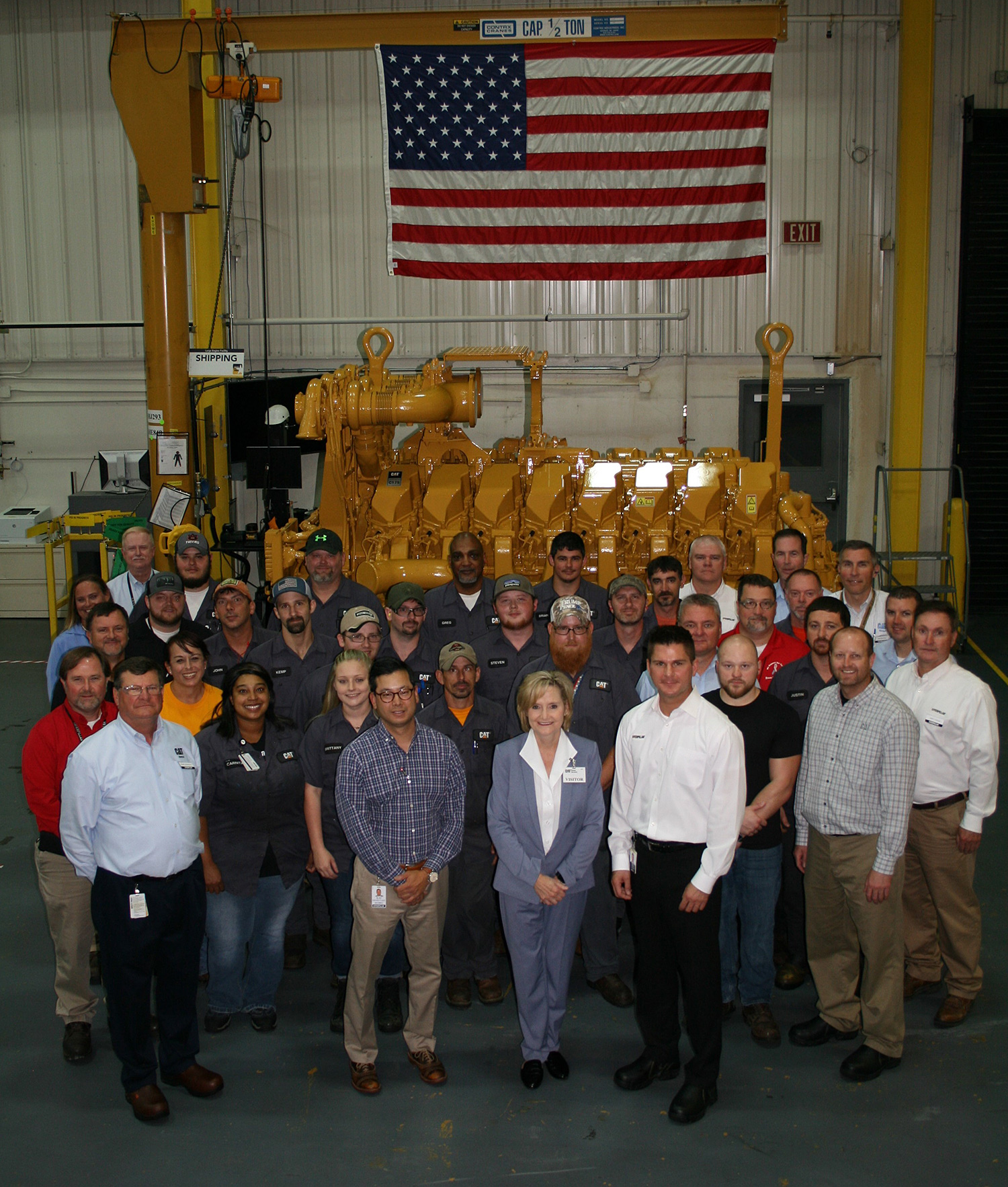 Senator Hyde-Smith tours the Caterpillar remanufacturing center at Corinth and commends workers there