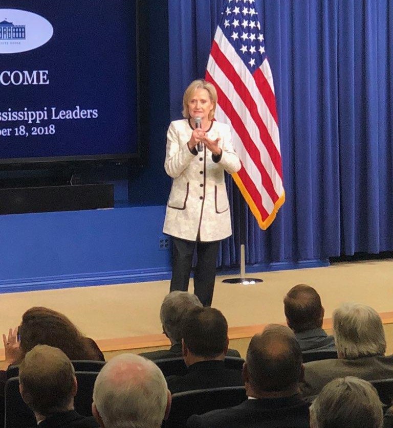 Senator Hyde-Smith addresses Mississippi leaders at a White House Intergovernmental Affairs event