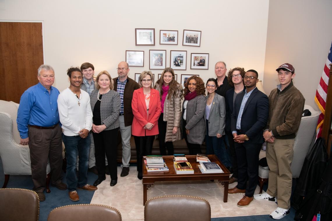 Senator Hyde-Smith with representatives from Follow Your Heart Arts, a Mississippi music education and advocacy program. (Jan. 7, 2020)