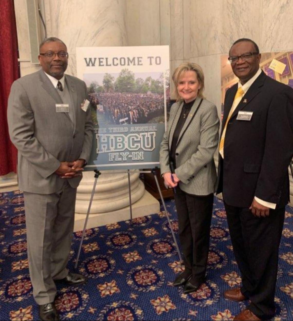 Senator Hyde-Smith speaks at the HBCU “Fly In” and visits with Alcorn State University Interim President Dr. Donzell Lee and Mississippi Valley State University President Dr. Jerryl Briggs
