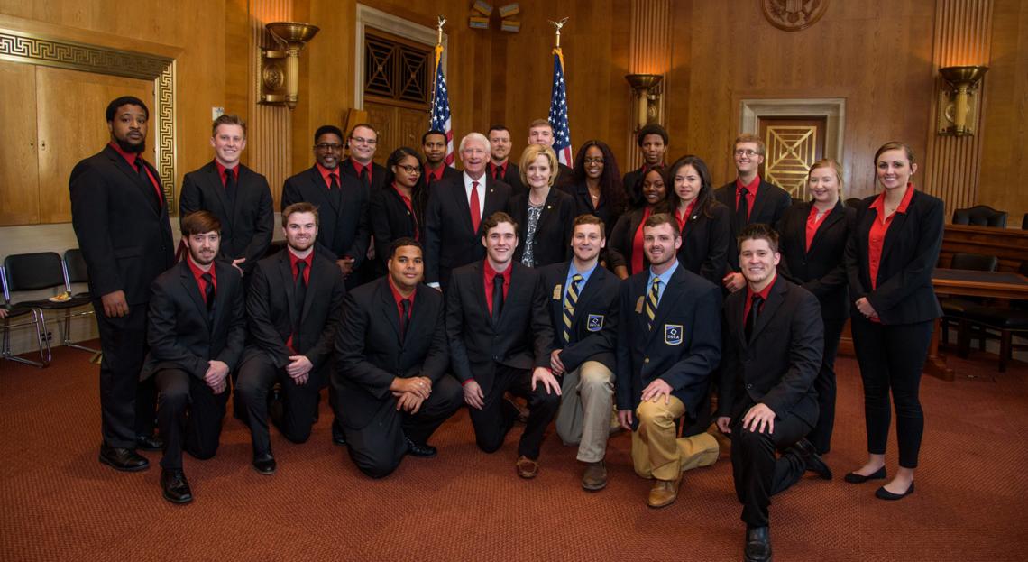 East Mississippi Community College DECA Team; with Senator Roger Wicker