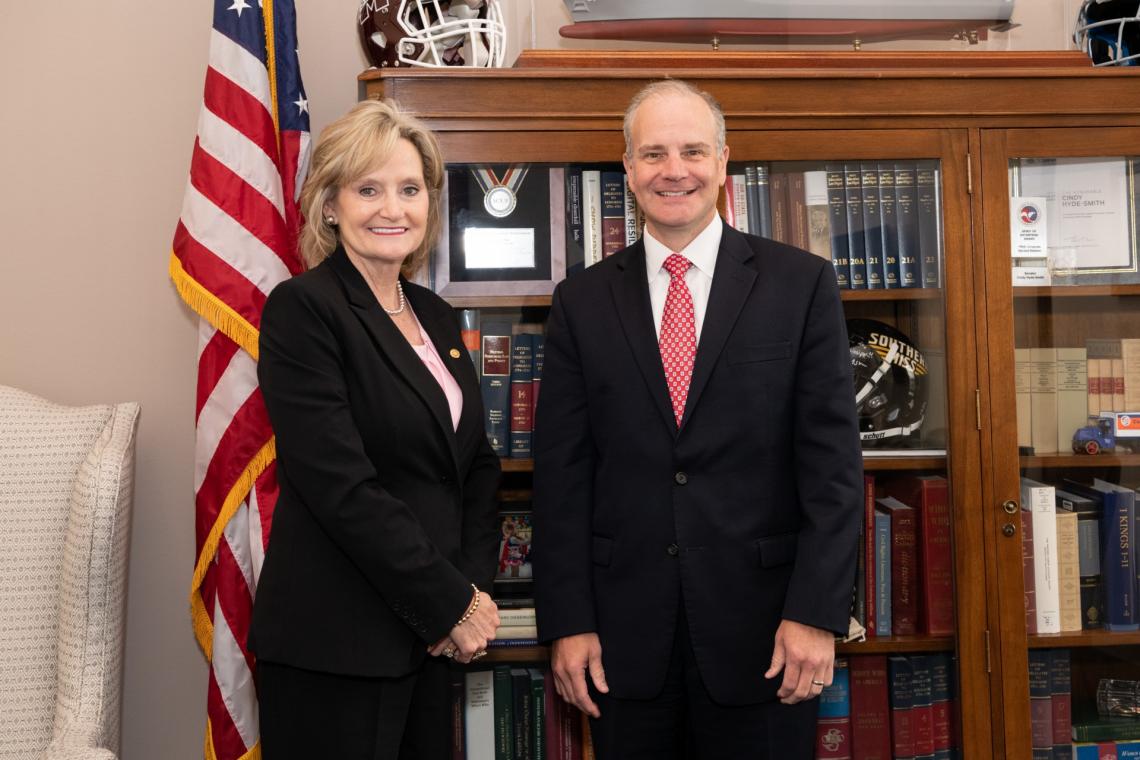 Senator Hyde-Smith and U.S. District Court Judge Sul Ozerden of the Southern District of Mississippi. (July 11, 2019)