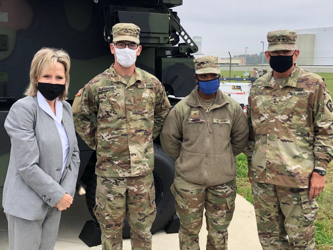 Senator Hyde-Smith visits with the Mississippi National Guard members assigned to protecting the national capital region. (October 26, 2020)