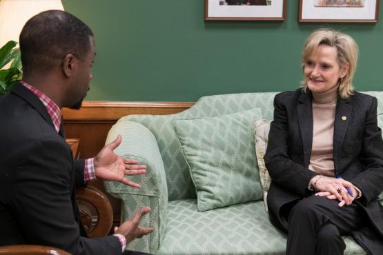 Senator Hyde-Smith meets with Mississippi native Melik Abdul of the Black Conservative Federation