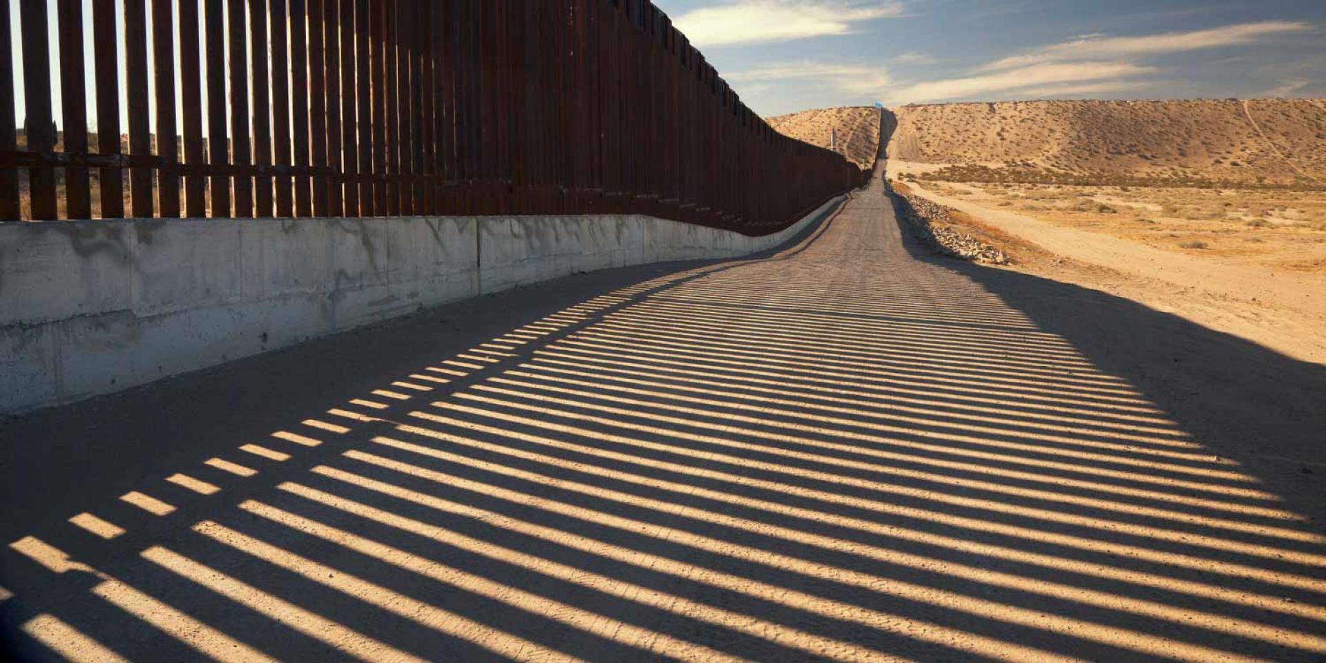 Photo of Mexico-USA border fence wall