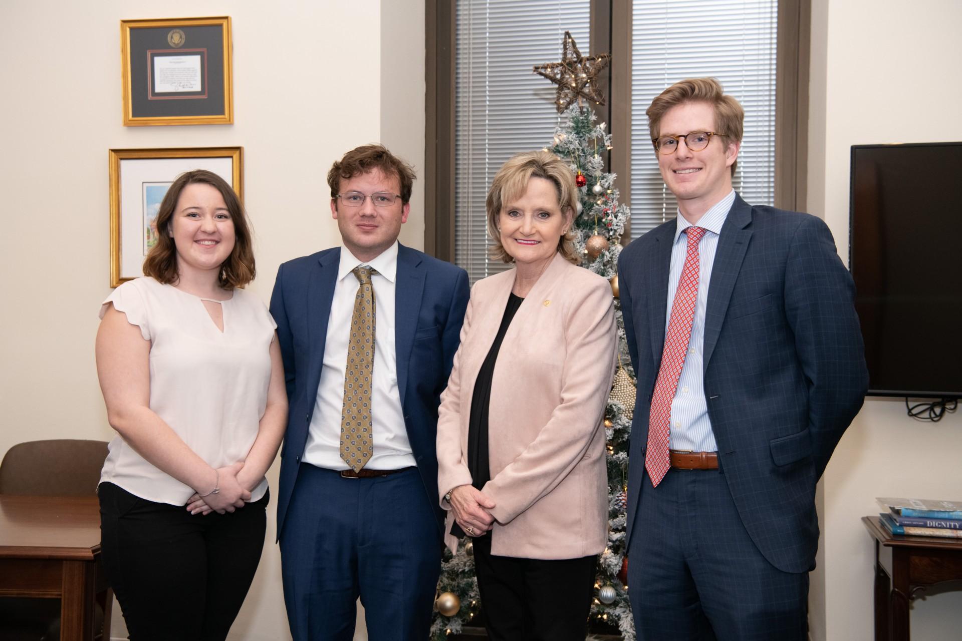 Senator Hyde-Smith and her fall semester interns. (Dec. 11, 2019)
